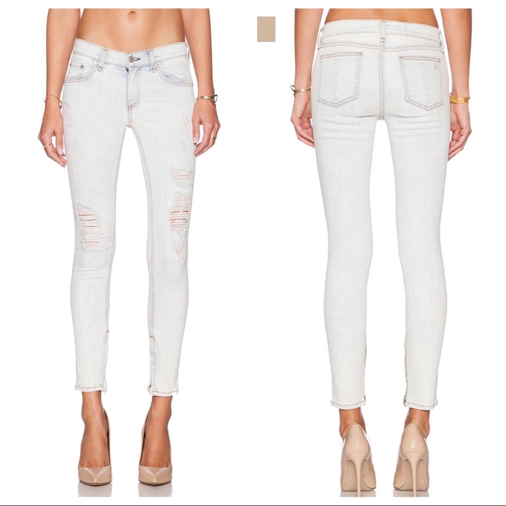 Rag & Bone Zippered Capri Bleached Jeans